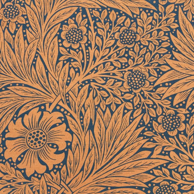 Ben Pentreath for Morris & Co: Marigold in Navy and Burnt Orange - Image 2