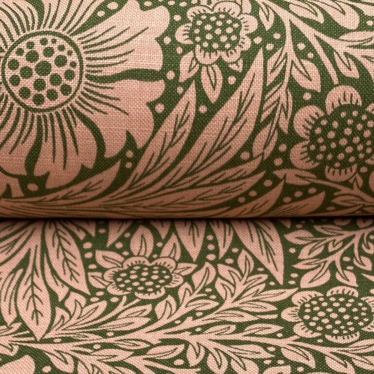 Ben Pentreath for Morris & Co: Marigold in Olive and Pink - Image 3