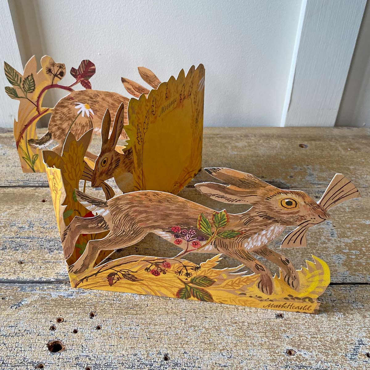 Mark Hearld Fold out Card - Hares - Image 3