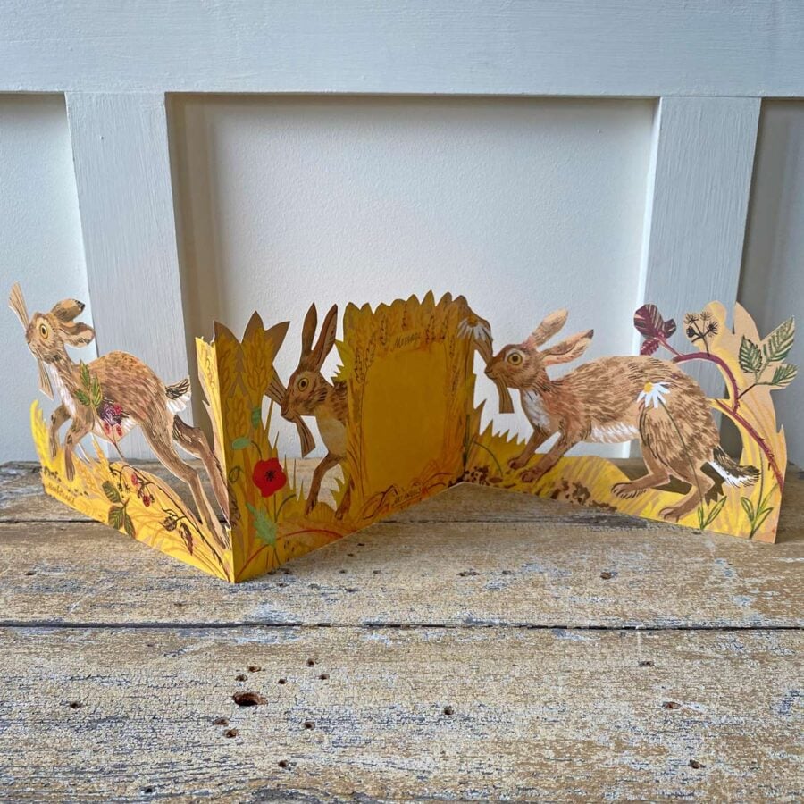 Mark Hearld Fold out Card - Hares
