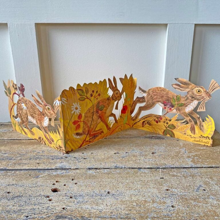 Mark Hearld Fold out Card - Hares