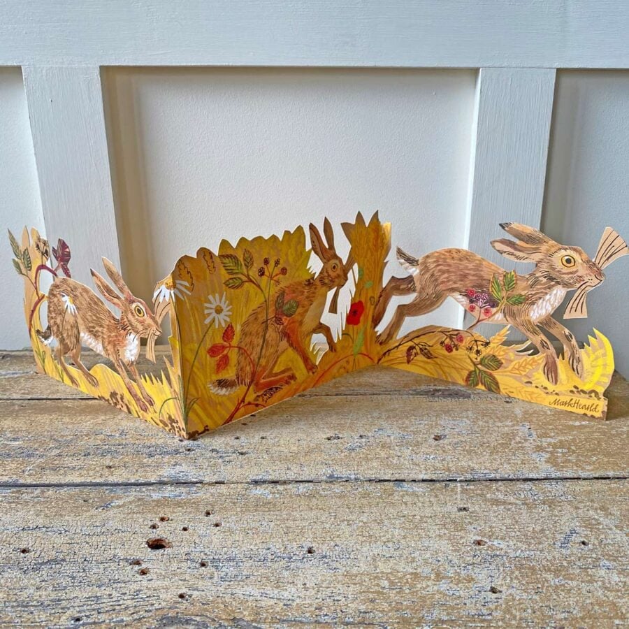 Mark Hearld Fold out Card - Hares