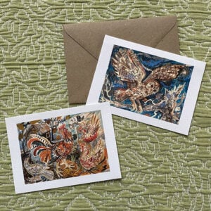 Mark Hearld Notecards - Owl and Hen - Image 2