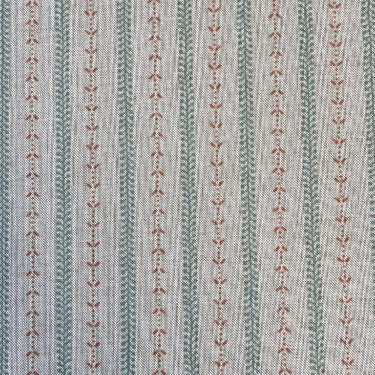 Maya Stripe Natural - Seagreen and Coral - Image 2