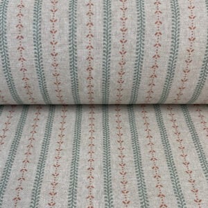 Maya Stripe Natural - Seagreen and Coral - Image 3