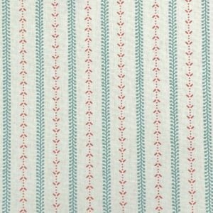 Maya Stripe Ivory - Seagreen and Coral - Image 2