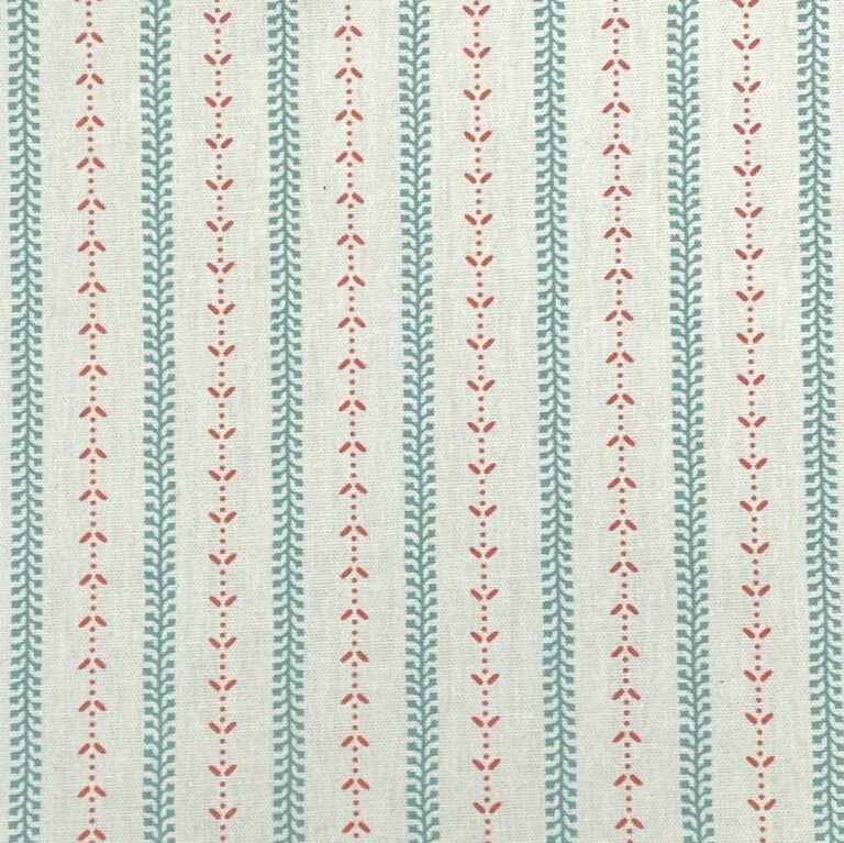 Maya Stripe Ivory - Seagreen and Coral - Image 2