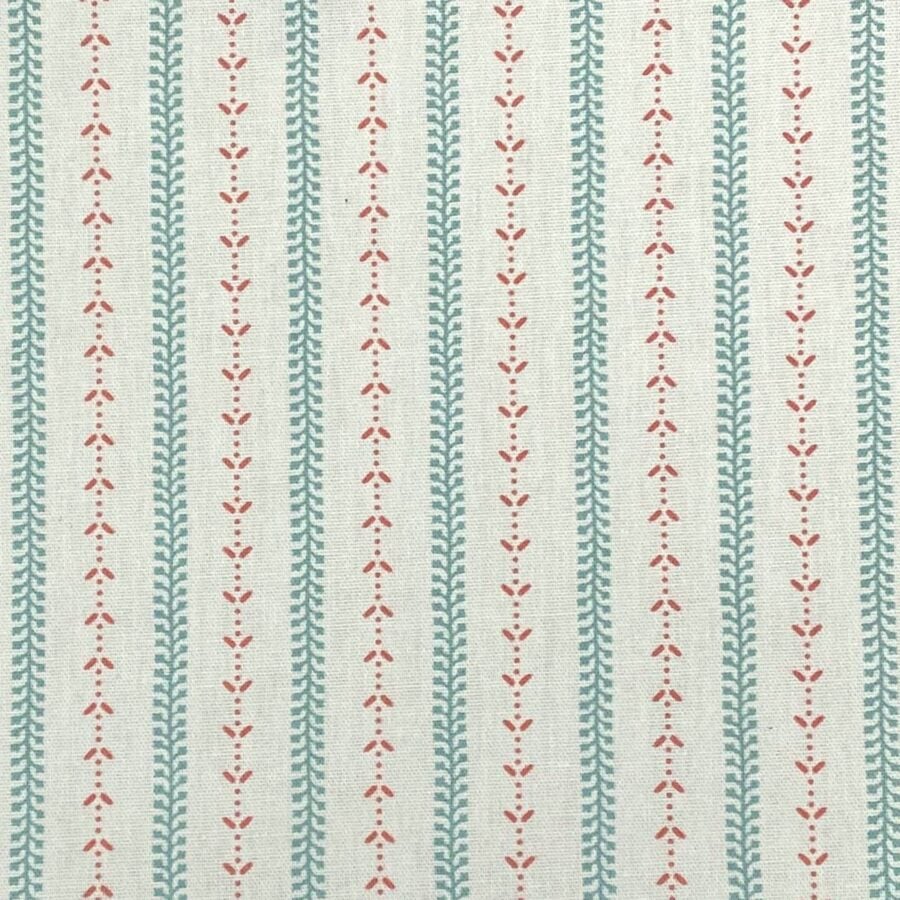 Maya Stripe Ivory - Seagreen and Coral