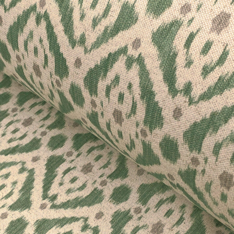Extra Wide fabric Ikat Green