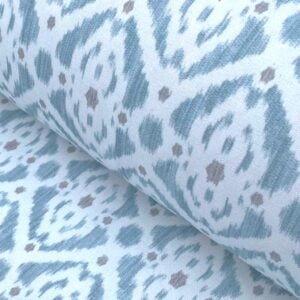 Extra wide ikat fabric soft blue