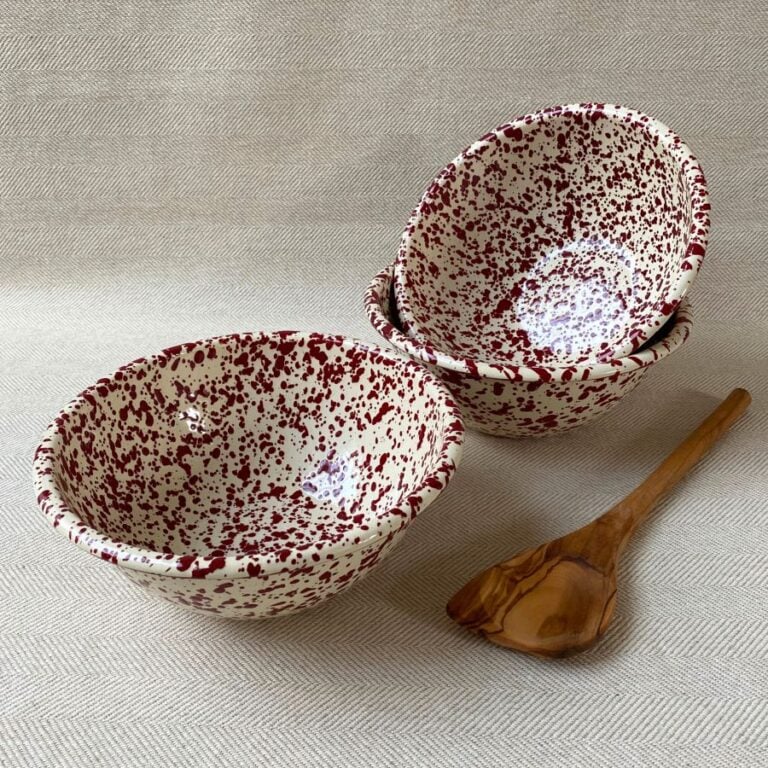 Enamelware Small Mixing Bowl - Burgundy