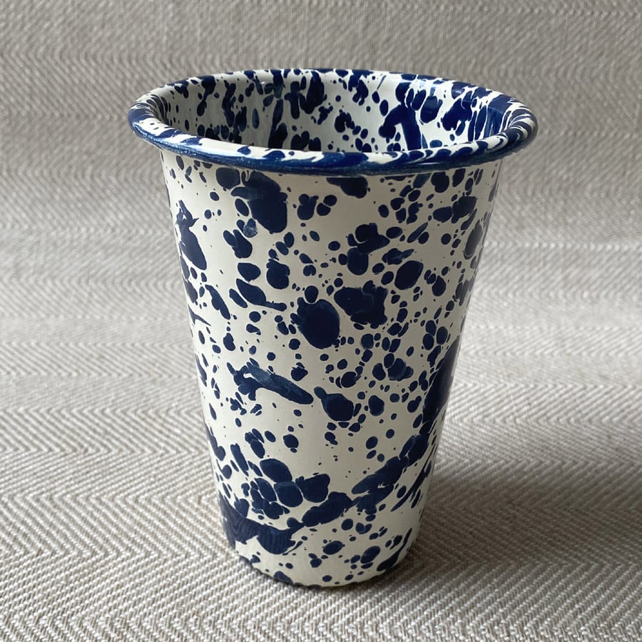 Enamelware Tumbler - Navy and Cream