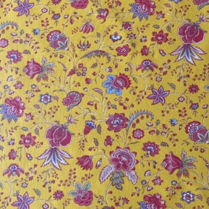 Oilcloth Dianthus - Yellow and Peony - Image 2