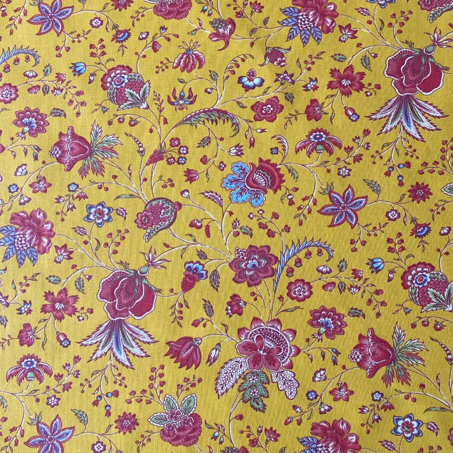 Oilcloth Dianthus - Yellow and Peony