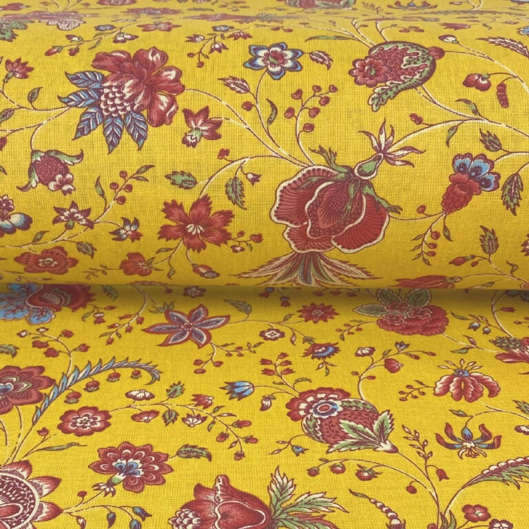Oilcloth Dianthus - Yellow and Peony - Image 3