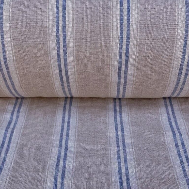 Washed Linen Oland Stripe - Denim Blue - Image 3