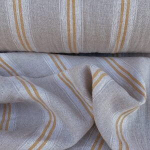 Washed Linen Oland Stripe - Saffron - Image 2