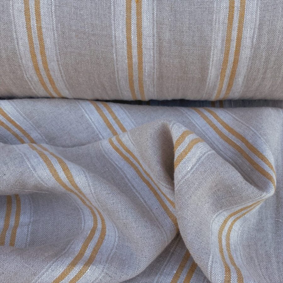 Washed Linen Oland Stripe - Saffron