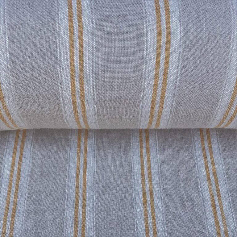 Washed Linen Oland Stripe - Saffron - Image 3