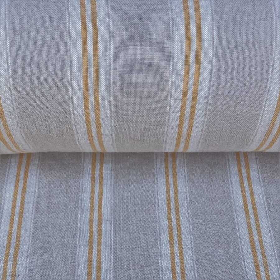 Washed Linen Oland Stripe - Saffron