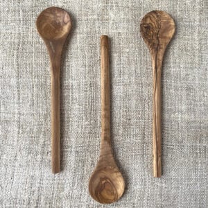 Olive Wood Round Spoon - Image 1