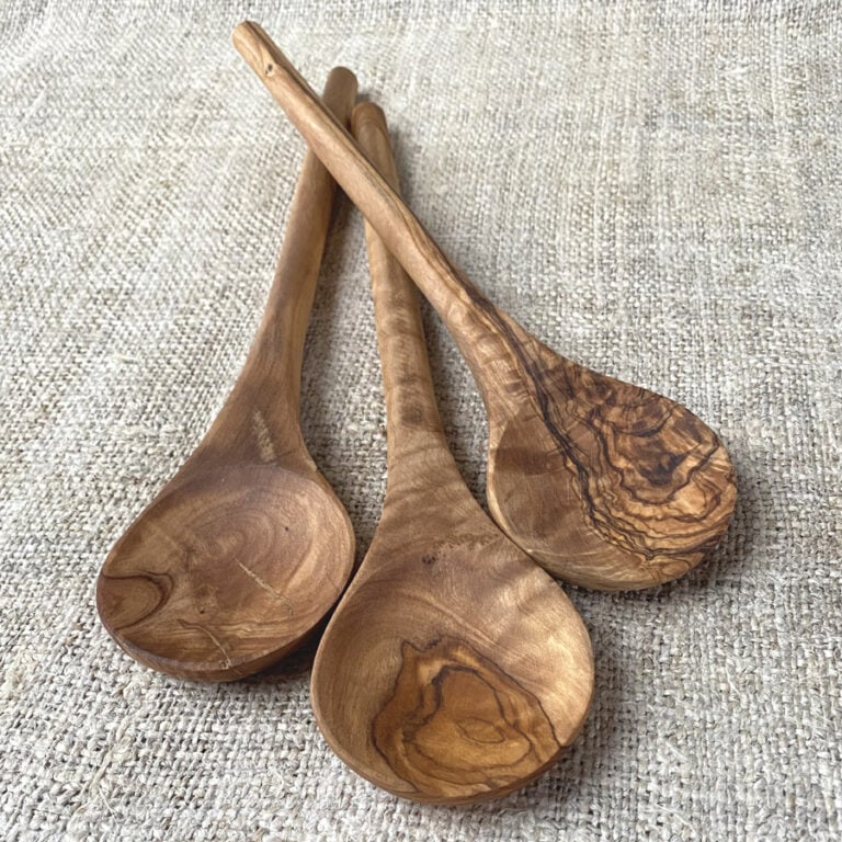 Olive Wood Round Spoon - Image 2