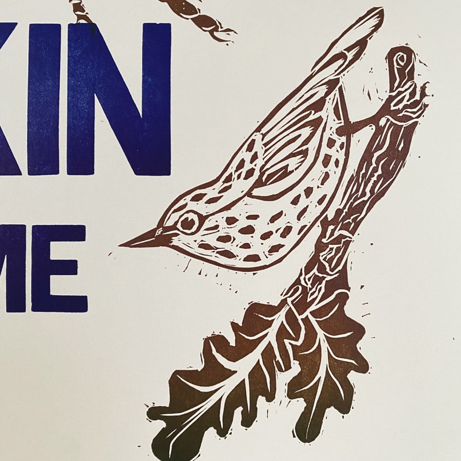 One Kin Letterpress Poster - Nicola Davies
