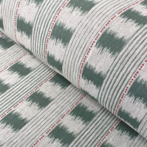 Soft Green ikat stripe linen