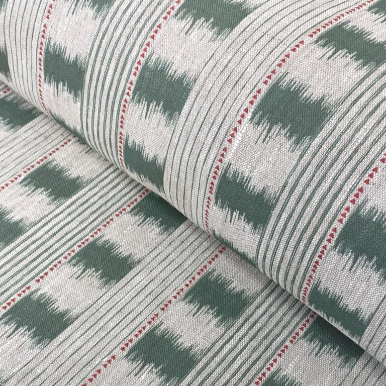 Soft Green ikat stripe linen