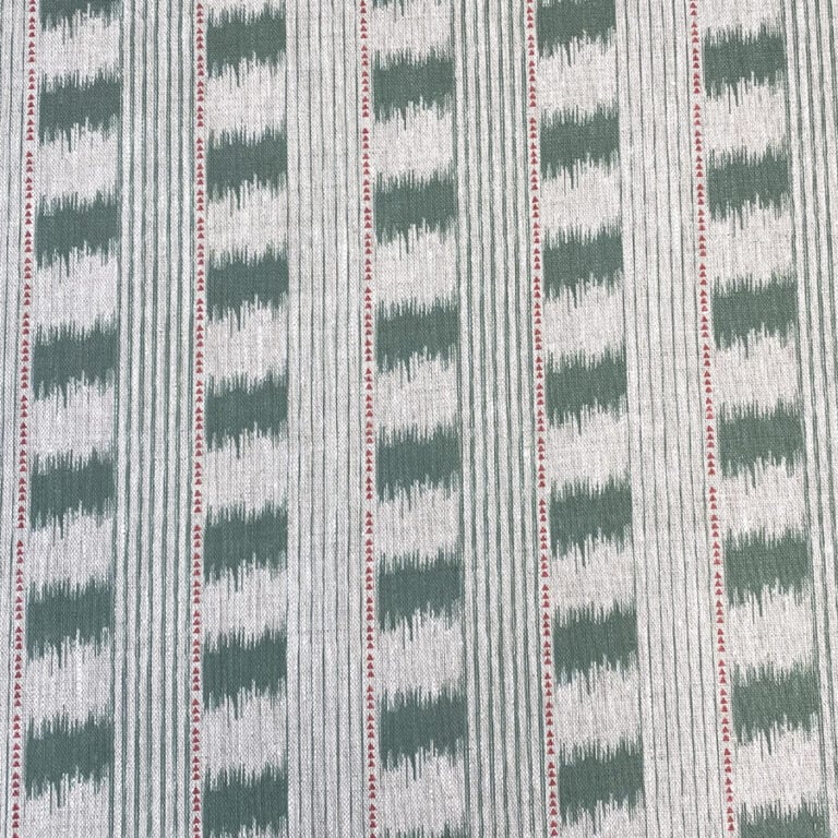 Otto Linen Stripe - Forest Green - Image 2