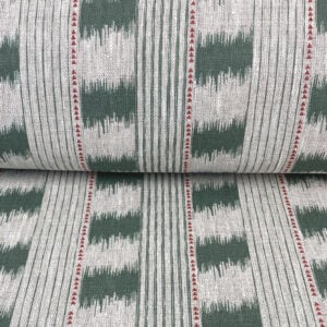 Otto Linen Stripe - Forest Green - Image 3