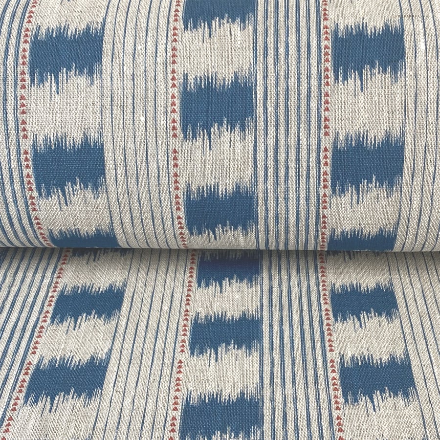 Otto Linen Stripe - Kingfisher Blue