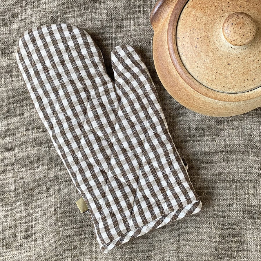 Gingham Oven Glove