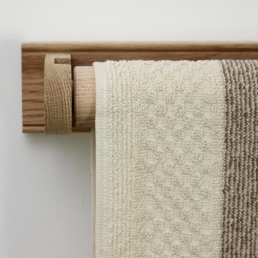 Oak Roller Towel Rail