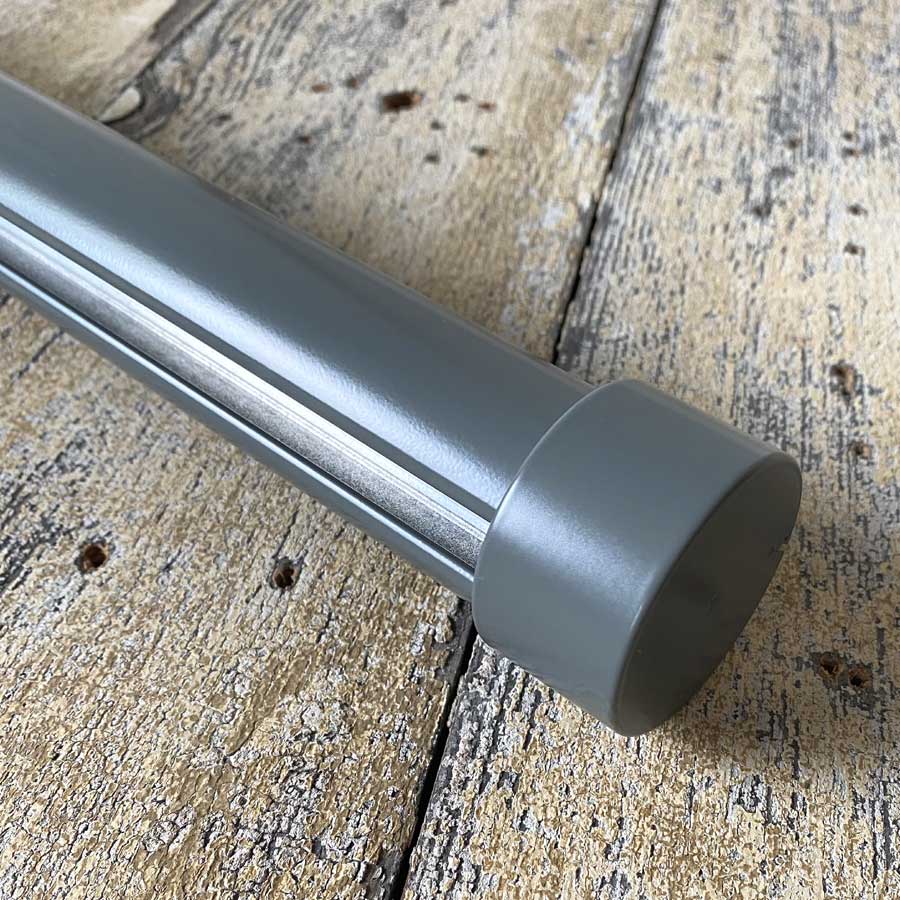 Straight Round Metal Curtain Track - Slate