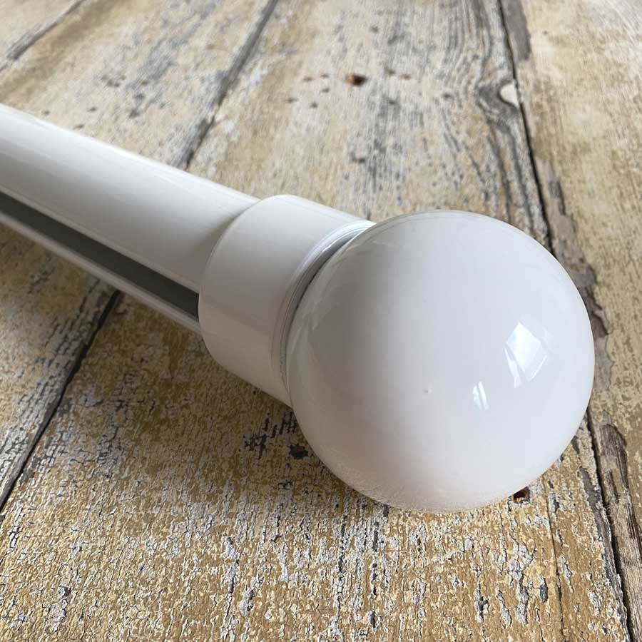 Straight Round Metal Curtain Track - White