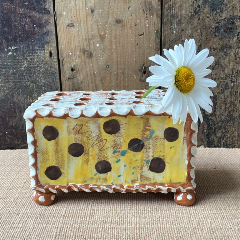 Sarah Monk Ceramic Slipware Flower Brick duo