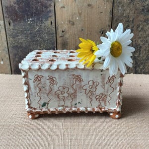 Sarah Monk Ceramic Flower Brick - White Floral - Image 4
