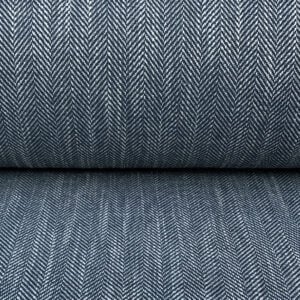 Upholstery Fabric Spey Herringbone - Indigo - Image 3