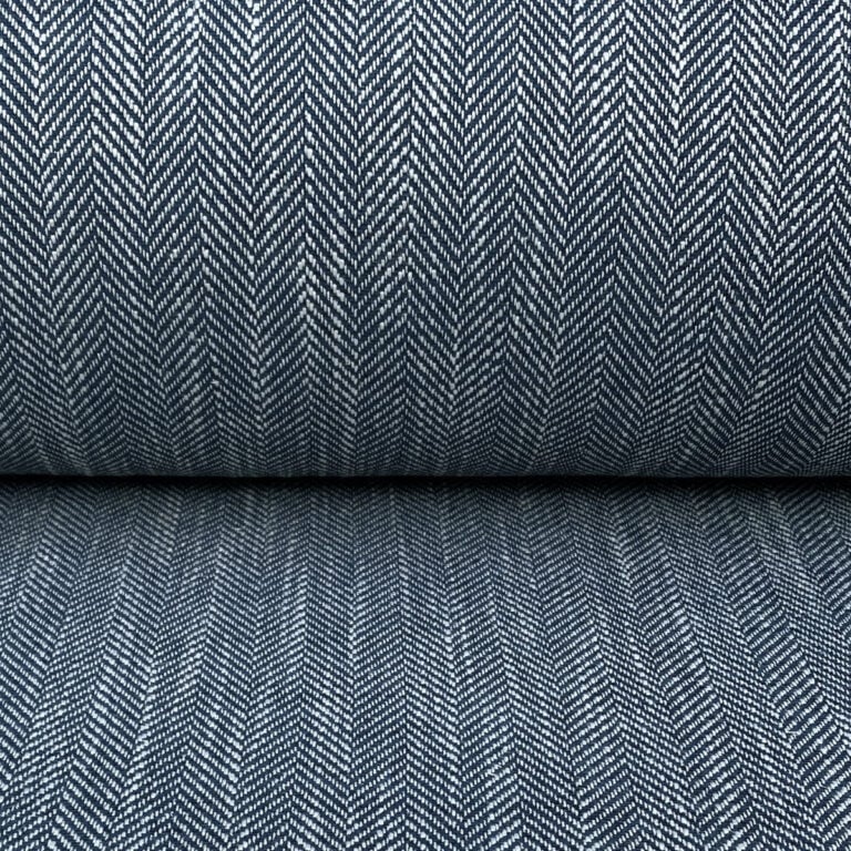 Upholstery Fabric Spey Herringbone - Indigo - Image 3