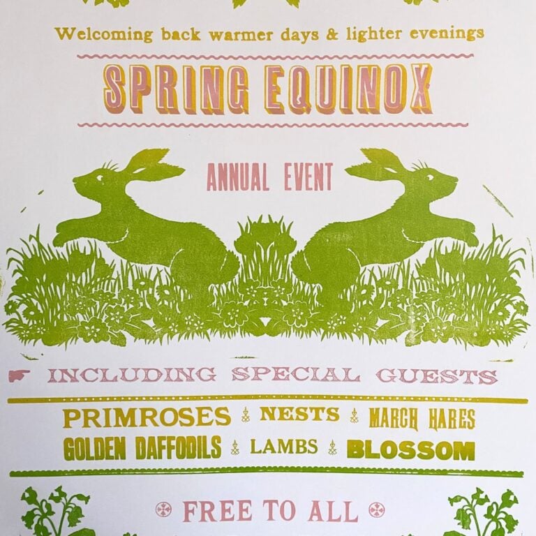 Sophie Elm Design Spring Equinox Letterpress poster detail