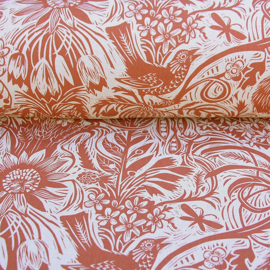 Mark Hearld Squirrel and Sunflower - Brick Red