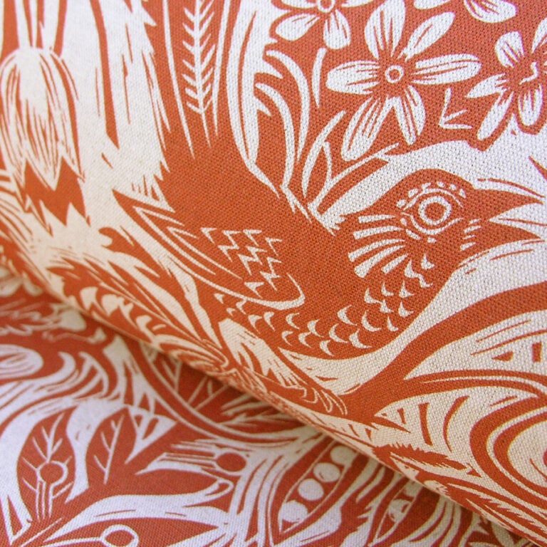 Mark Hearld Squirrel and Sunflower - Brick Red