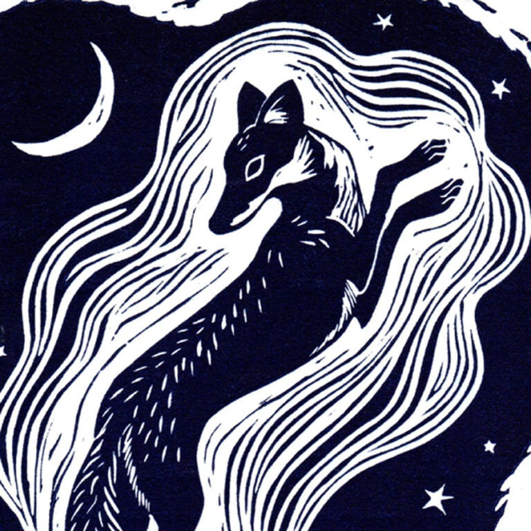 Lines and Lyrics Fox Print by Tamsin  Abbott - Image 4
