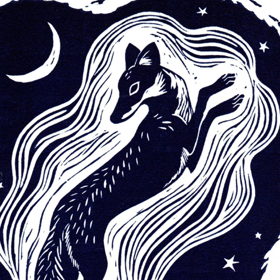 Lines and Lyrics Fox Print by Tamsin Abbott