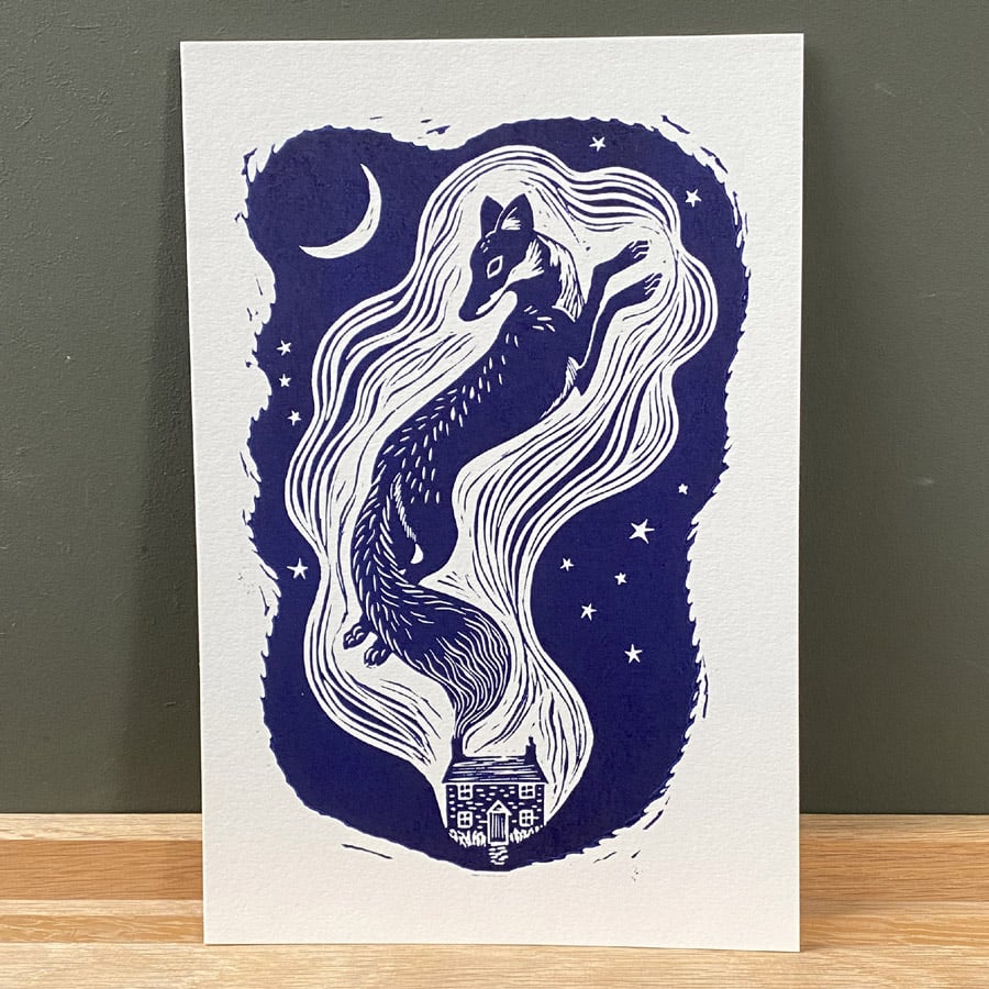 Lines and Lyrics Fox Print by Tamsin Abbott