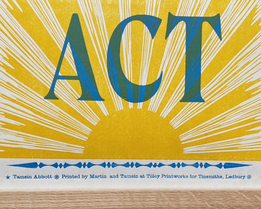 Joy Letterpress Poster by Tamsin Abbott