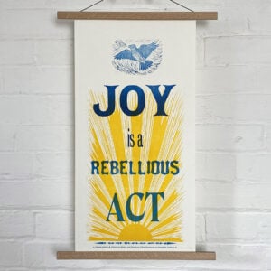 Joy Letterpress Poster by Tamsin Abbott