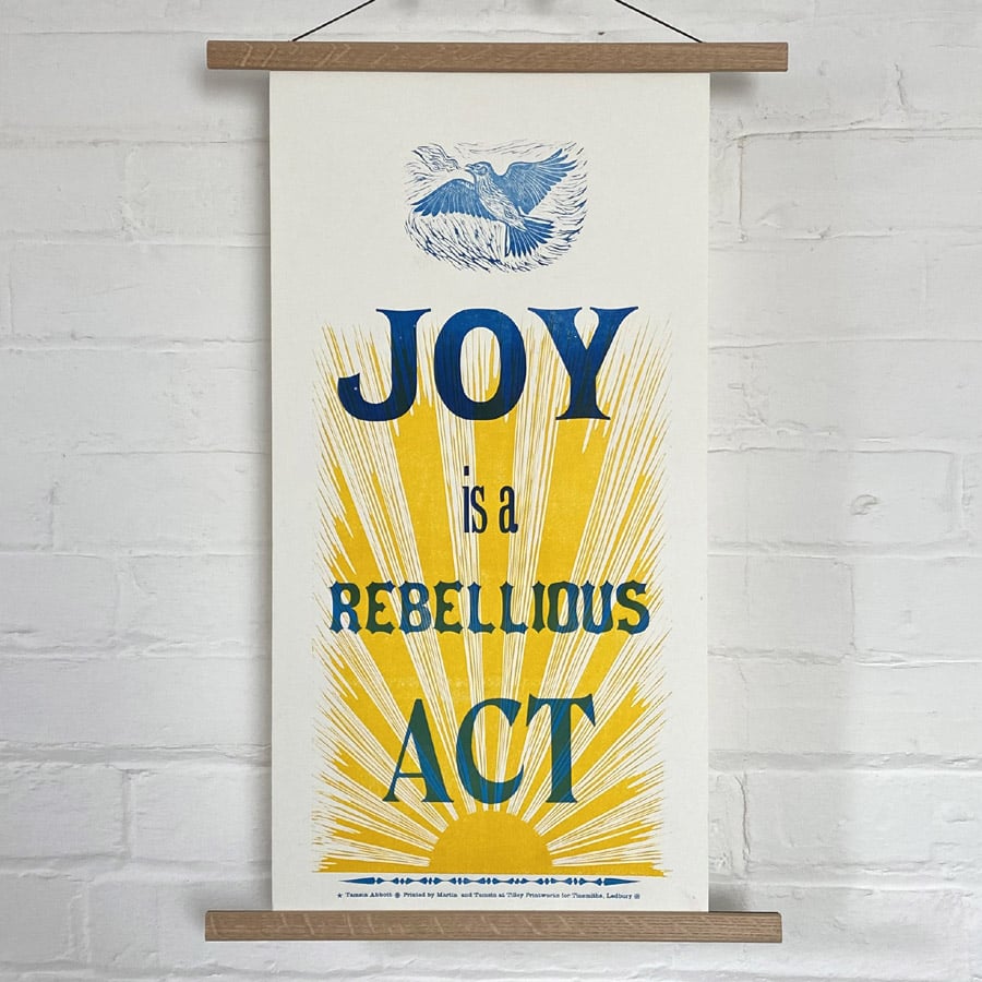 Joy Letterpress Poster by Tamsin  Abbott