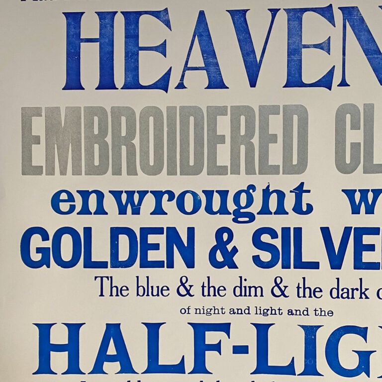 The Cloths of Heaven, Letterpress Poster - Image 2